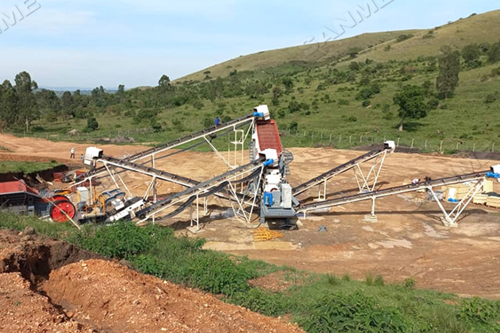Station de concassage mobile 100T/h en Ouganda