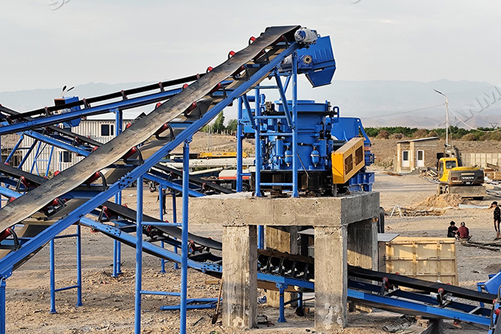 Ligne de production de concassage de cailloux de rivière 200tph au Tadjikistan